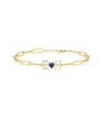 Birthstone and Diamond Initial Bracelet - 79e | Everyday 14K Gold Jewelry