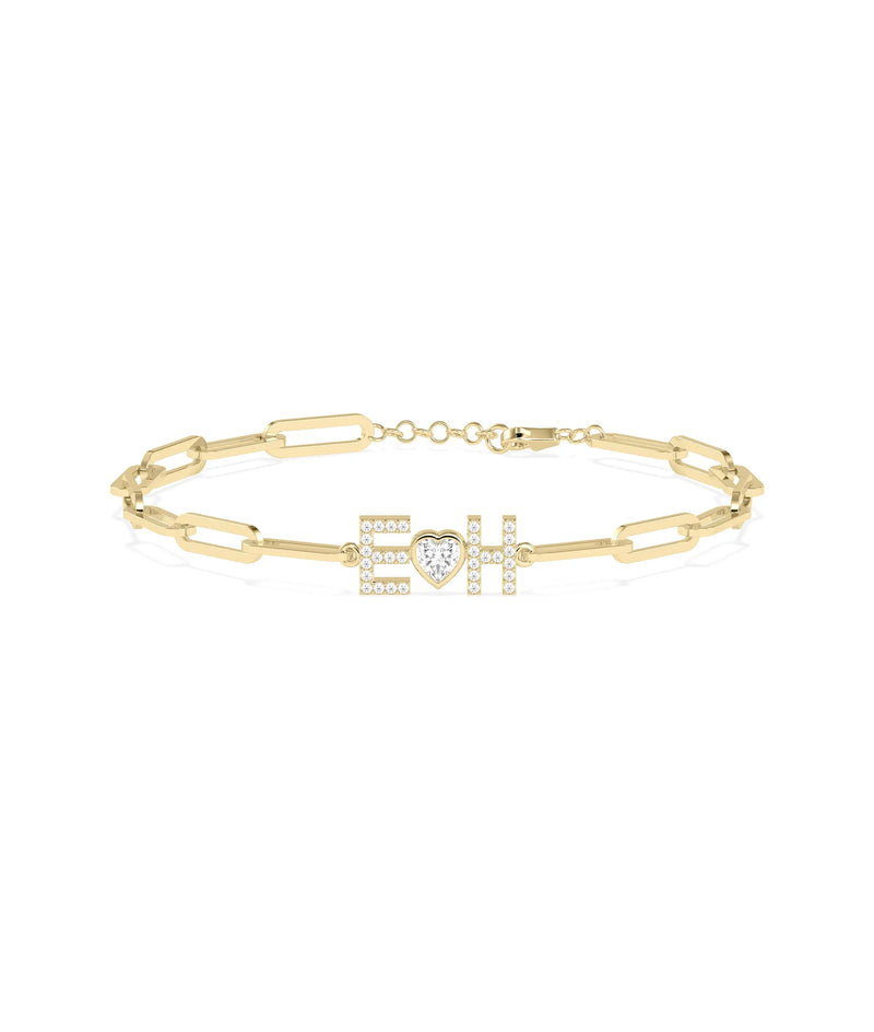 Birthstone and Diamond Initial Bracelet - 79e | Everyday 14K Gold Jewelry