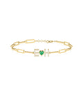 Birthstone & Diamond Initial Bracelet