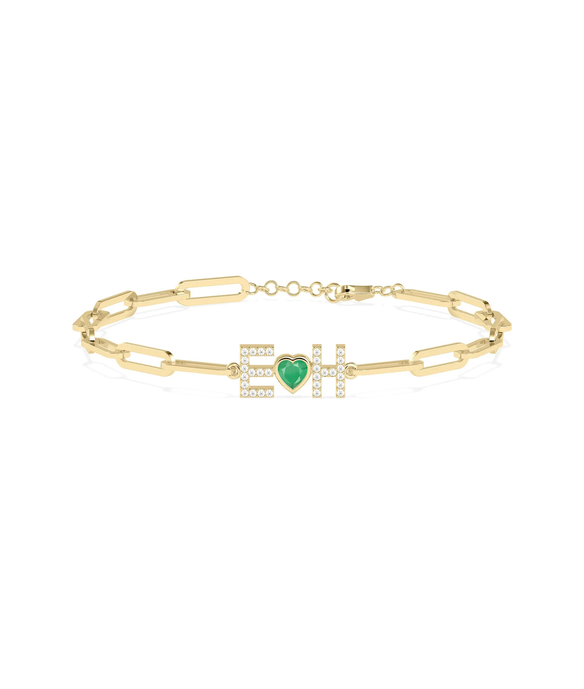 Birthstone and Diamond Initial Bracelet - 79e | Everyday 14K Gold Jewelry