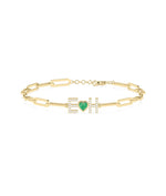Birthstone and Diamond Initial Bracelet - 79e | Everyday 14K Gold Jewelry