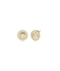 Fluted Halo Stud Earrings