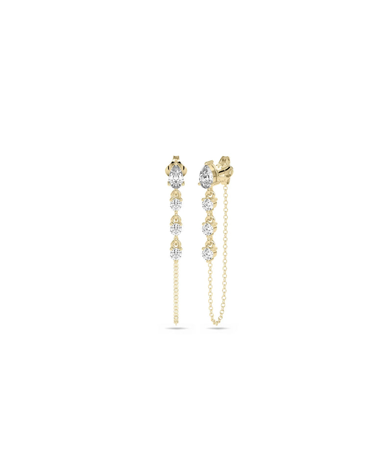 Diamond and Birthstone Dangle Earrings - 79e | Everyday 14K Gold Jewelry