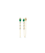 Diamond and Birthstone Dangle Earrings - 79e | Everyday 14K Gold Jewelry
