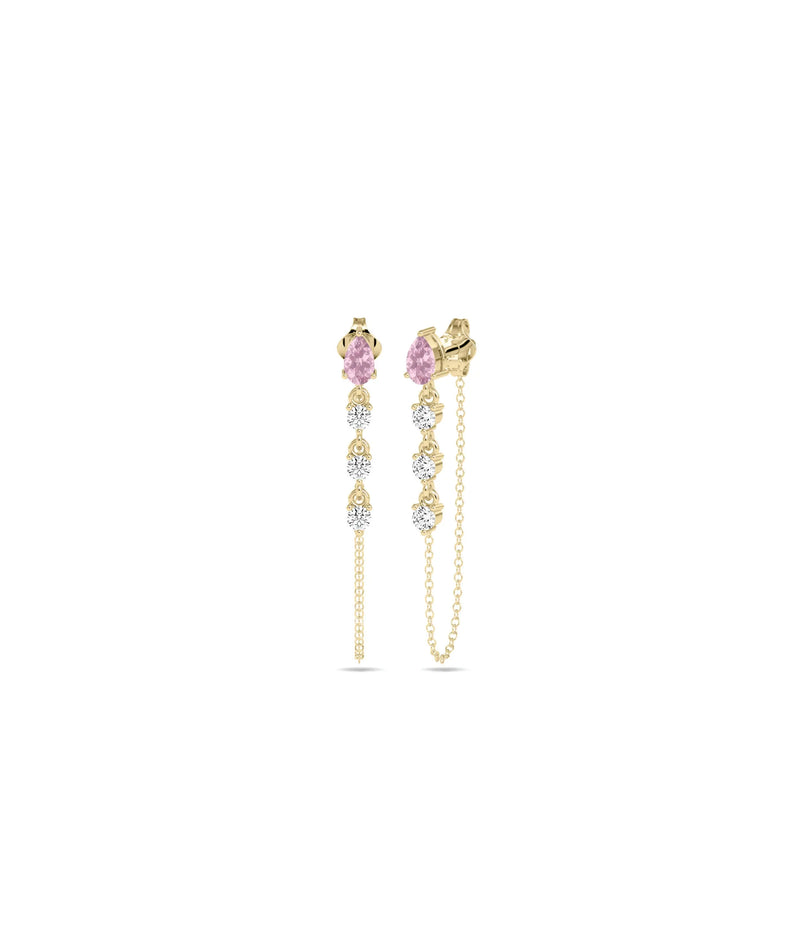 Diamond and Birthstone Dangle Earrings - 79e | Everyday 14K Gold Jewelry