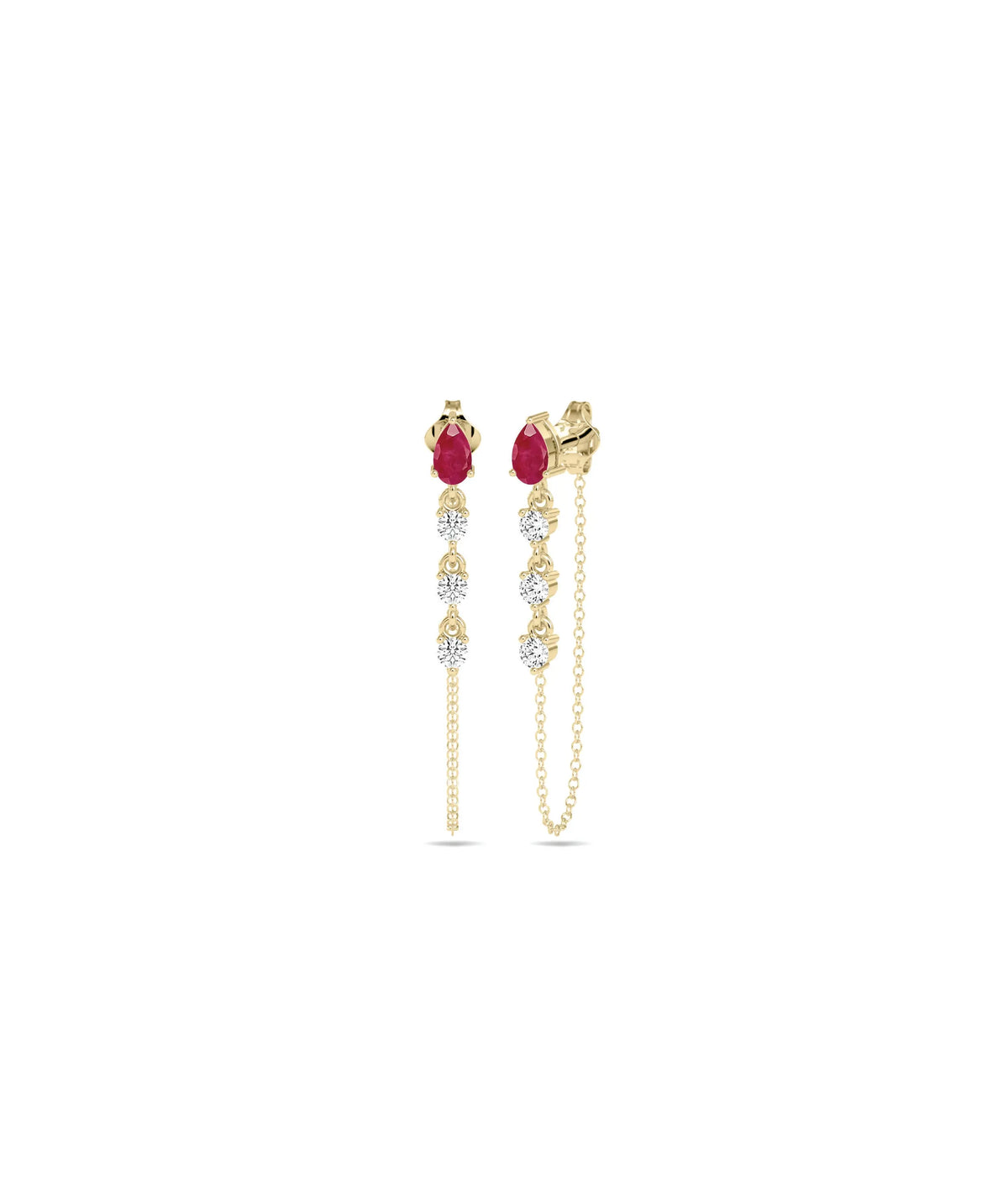 Diamond and Birthstone Dangle Earrings - 79e | Everyday 14K Gold Jewelry