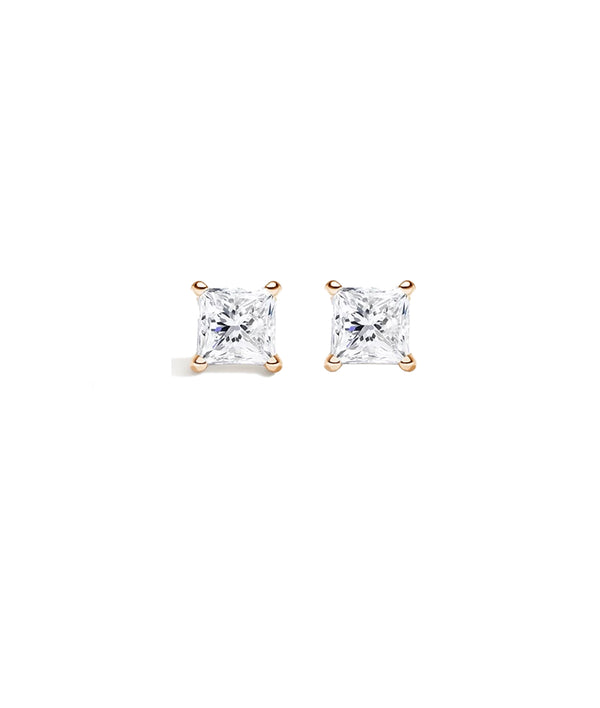 Classic Princess Cut Diamond Stud Earrings alternate view