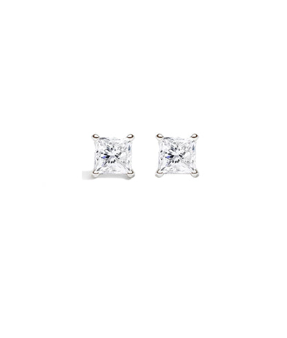 Classic Princess Cut Diamond Stud Earrings