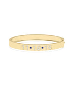 Custom Diamond Date and Birthstone Bangle - 79e | Everyday 14K Gold Jewelry