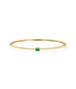 Birthstone Bezel Set Bangle - 79e | Everyday 14K Gold Jewelry