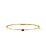 Birthstone Bezel Set Bangle - 79e | Everyday 14K Gold Jewelry