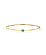 Birthstone Bezel Set Bangle - 79e | Everyday 14K Gold Jewelry