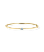 Birthstone Bezel Set Bangle - 79e | Everyday 14K Gold Jewelry