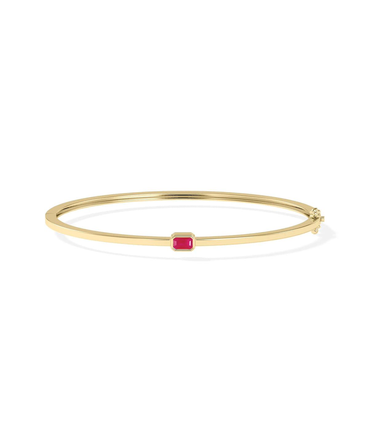 Birthstone Bezel Set Bangle - 79e | Everyday 14K Gold Jewelry