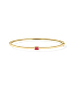 Birthstone Bezel Set Bangle - 79e | Everyday 14K Gold Jewelry