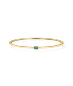 Birthstone Bezel Set Bangle - 79e | Everyday 14K Gold Jewelry