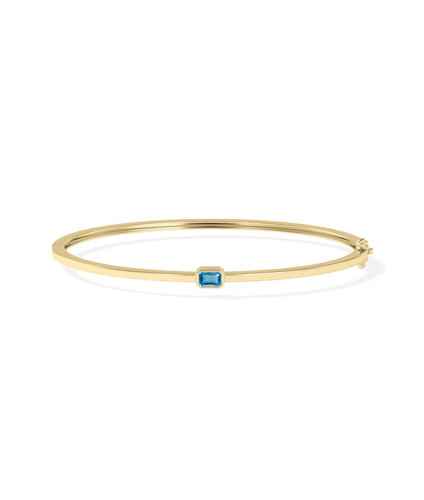 Birthstone Bezel Set Bangle - 79e | Everyday 14K Gold Jewelry alternate view