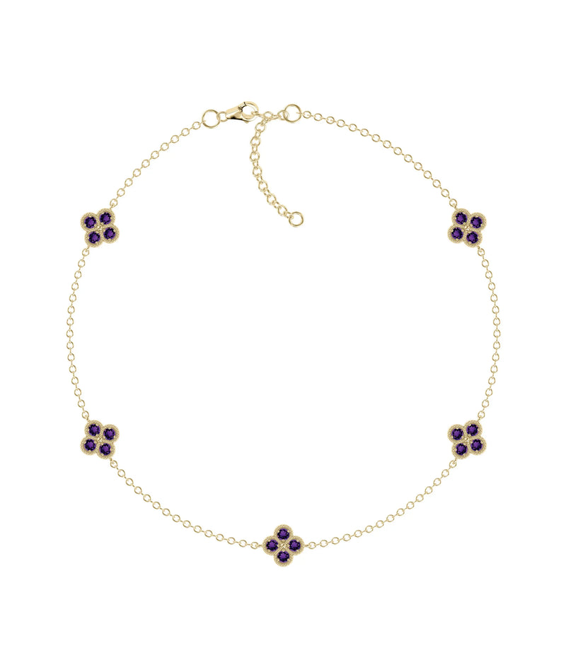 Birthstone Clover Station Bracelet - 79e | Everyday 14K Gold Jewelry