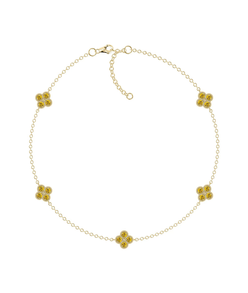 Birthstone Clover Station Bracelet - 79e | Everyday 14K Gold Jewelry
