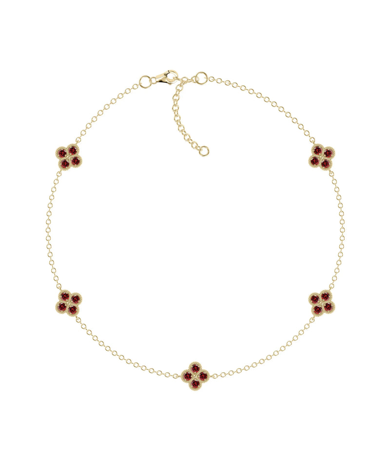 Birthstone Clover Station Bracelet - 79e | Everyday 14K Gold Jewelry