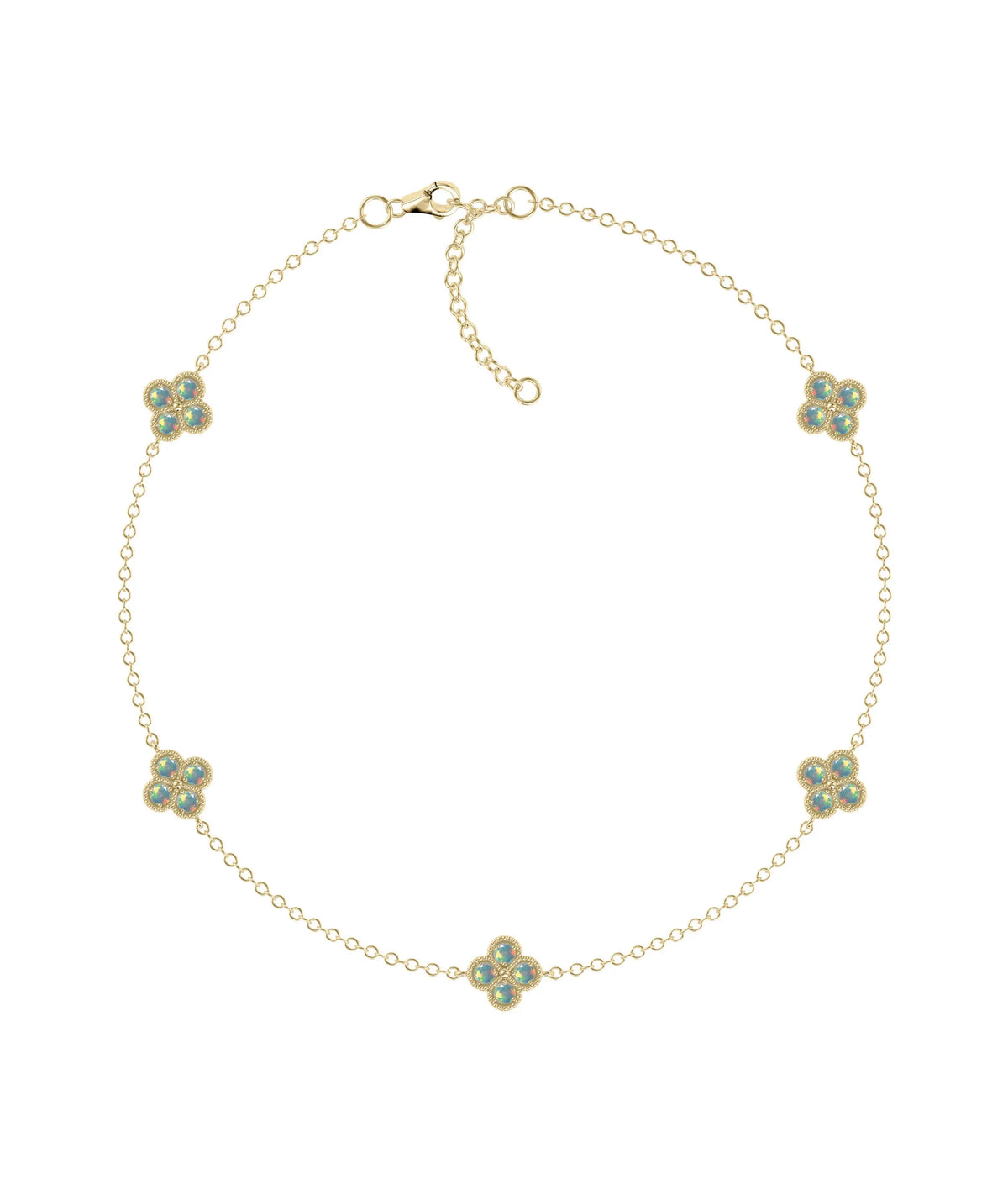 Birthstone Clover Station Bracelet - 79e | Everyday 14K Gold Jewelry