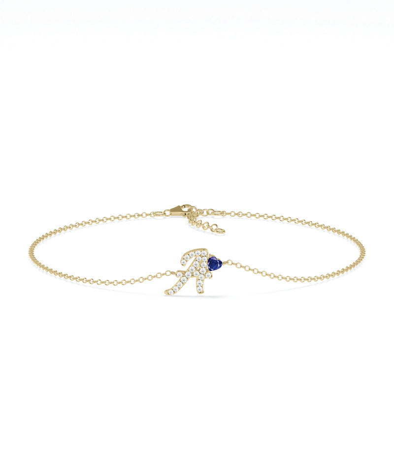 Diamond Initial with Solitaire Bracelet - 79e | Everyday 14K Gold Jewelry