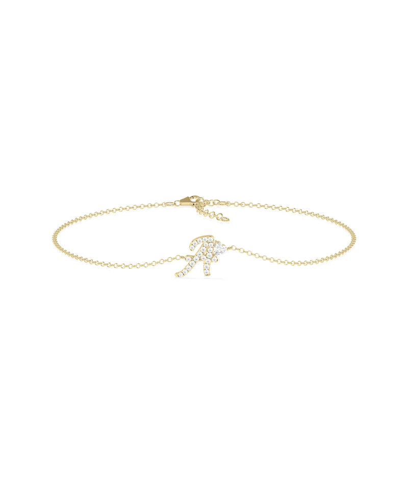 Birthstone and Diamond Initial Bracelet - 79e | Everyday 14K Gold Jewelry
