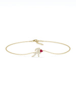 Diamond Initial with Solitaire Bracelet - 79e | Everyday 14K Gold Jewelry