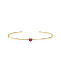 Heart Solitaire Cuff Bangle