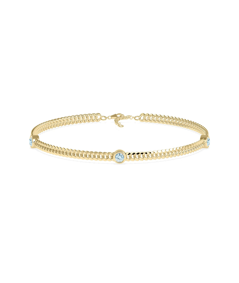 Birthstone Station Curb Link Bracelet - 79e | Everyday 14K Gold Jewelry