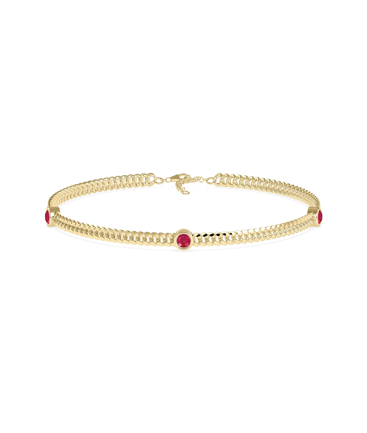 Birthstone Station Curb Link Bracelet - 79e | Everyday 14K Gold Jewelry