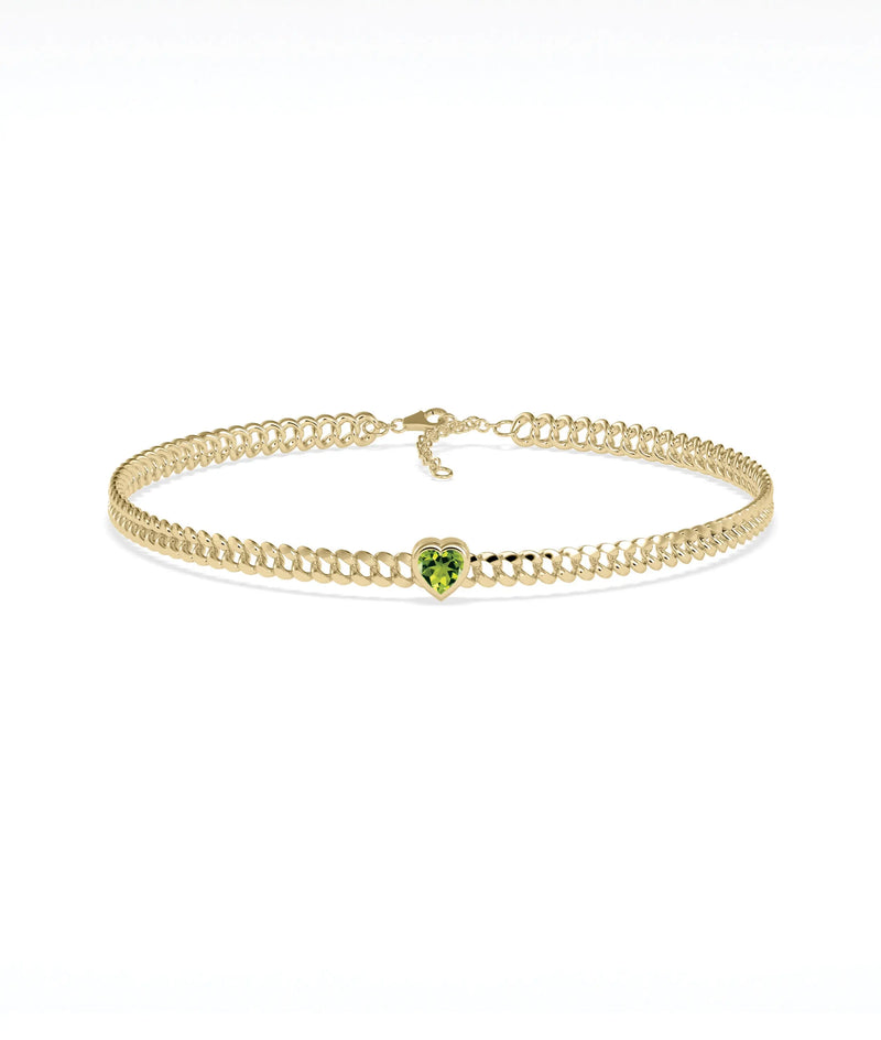 Bezel Set Birthstone Soliaire Curb Link Bracelet - 79e | Everyday 14K Gold Jewelry