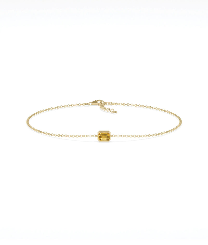 Bezel Set Birthstone Bracelet - 79e | Everyday 14K Gold Jewelry