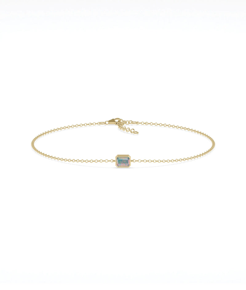 Bezel Set Birthstone Bracelet - 79e | Everyday 14K Gold Jewelry