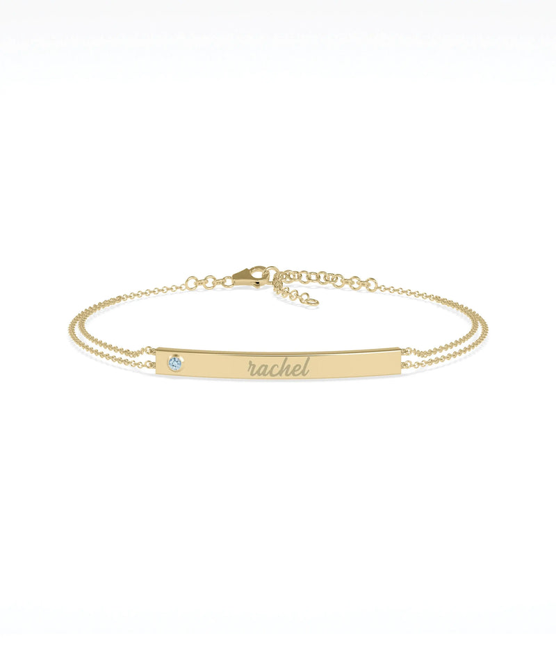 Birthstone Name Plate Bracelet - 79e | Everyday 14K Gold Jewelry