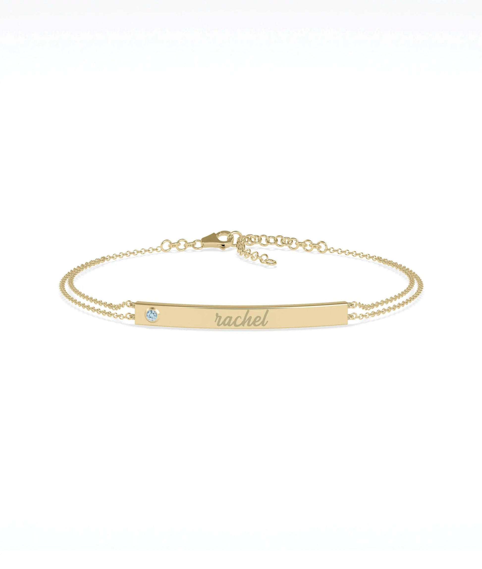 Birthstone Name Plate Bracelet - 79e | Everyday 14K Gold Jewelry