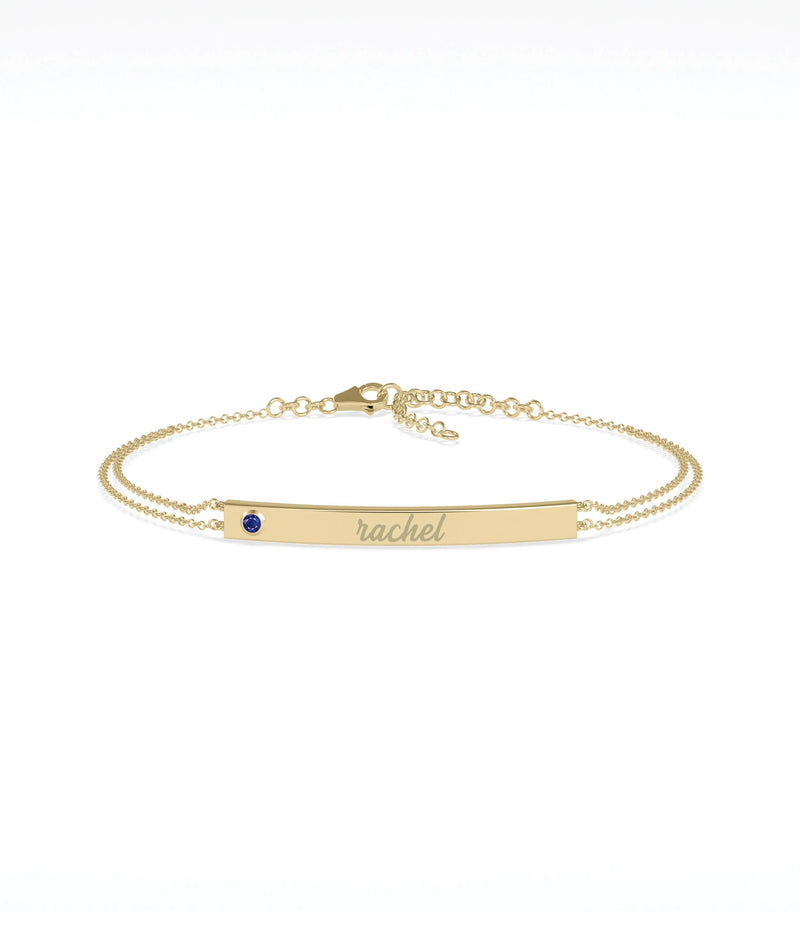 Birthstone Name Plate Bracelet - 79e | Everyday 14K Gold Jewelry
