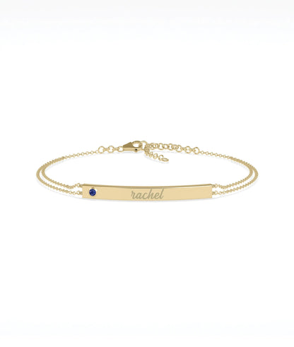 Birthstone Name Plate Bracelet - 79e | Everyday 14K Gold Jewelry