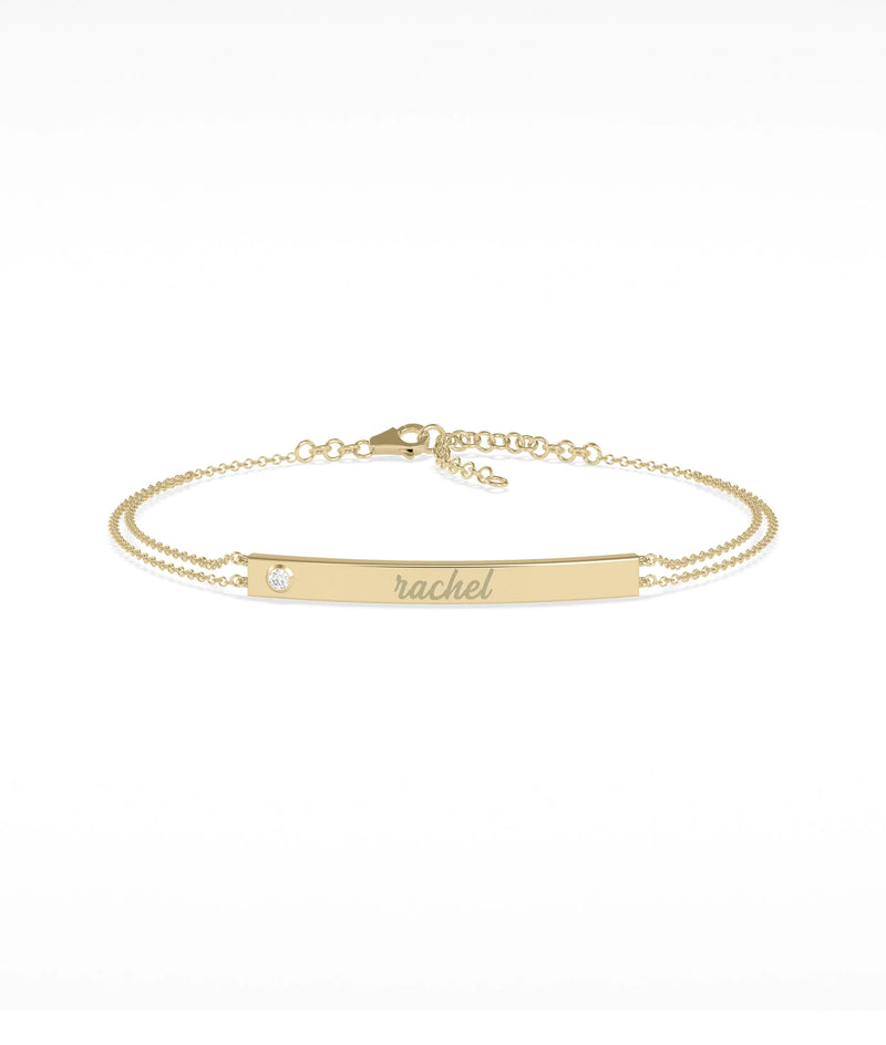 Birthstone Name Plate Bracelet - 79e | Everyday 14K Gold Jewelry