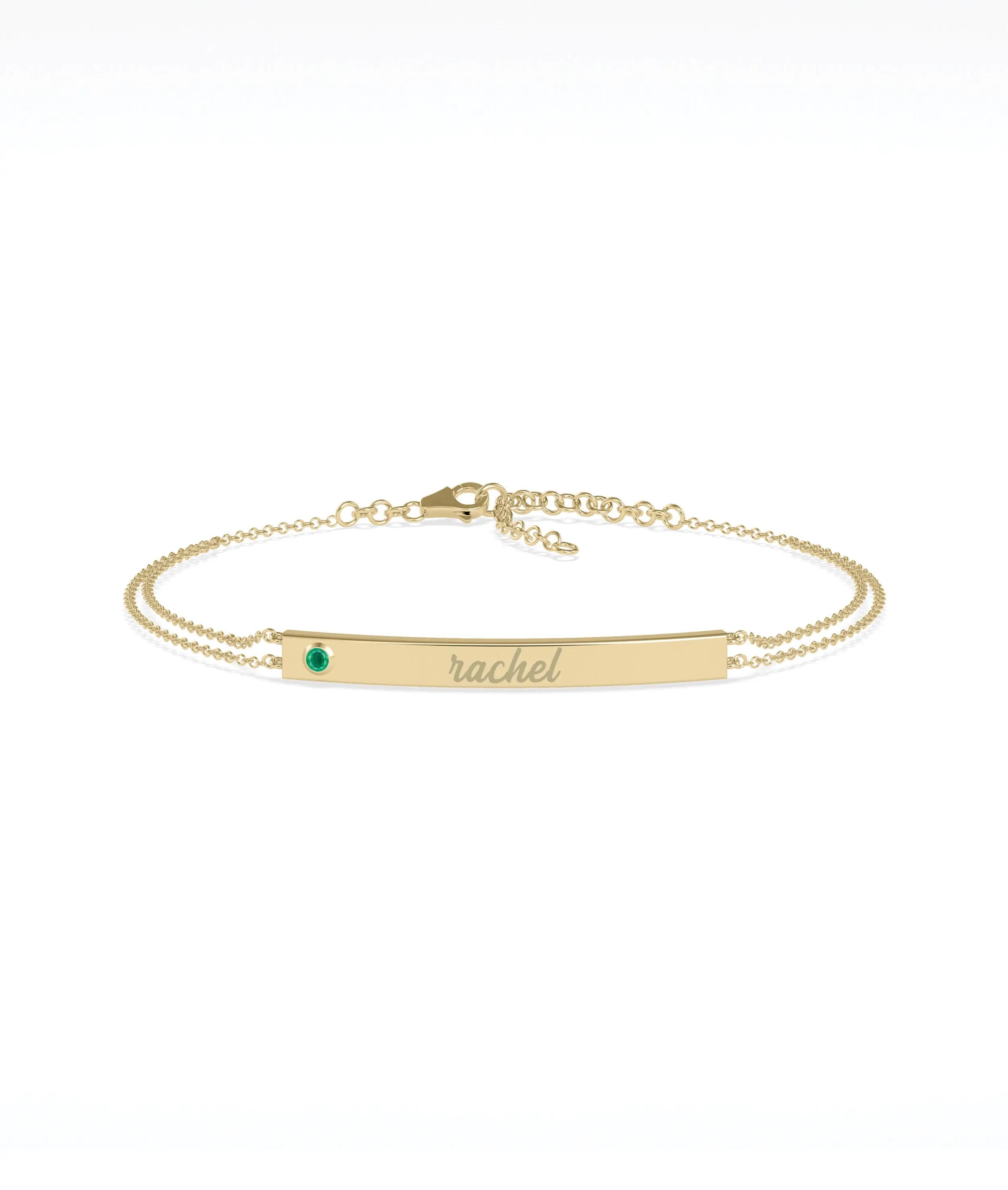 Birthstone Name Plate Bracelet - 79e | Everyday 14K Gold Jewelry