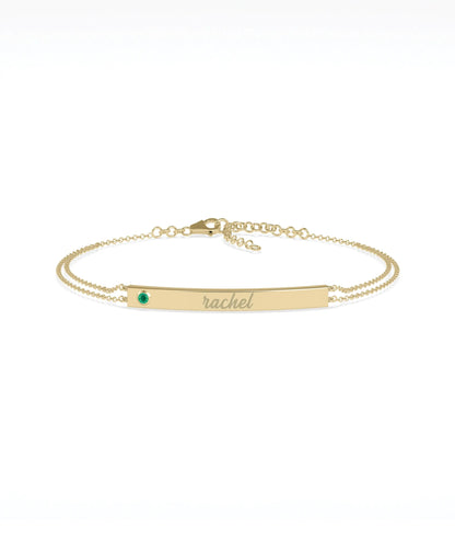 Birthstone Name Plate Bracelet - 79e | Everyday 14K Gold Jewelry