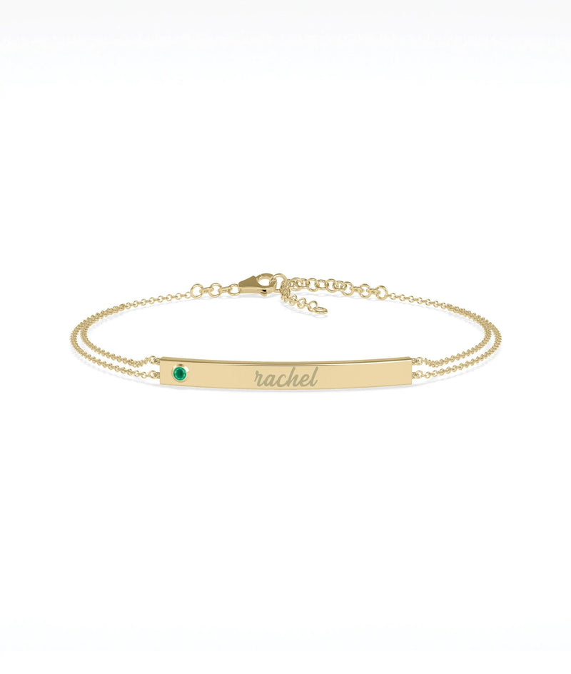 Birthstone Name Plate Bracelet - 79e | Everyday 14K Gold Jewelry