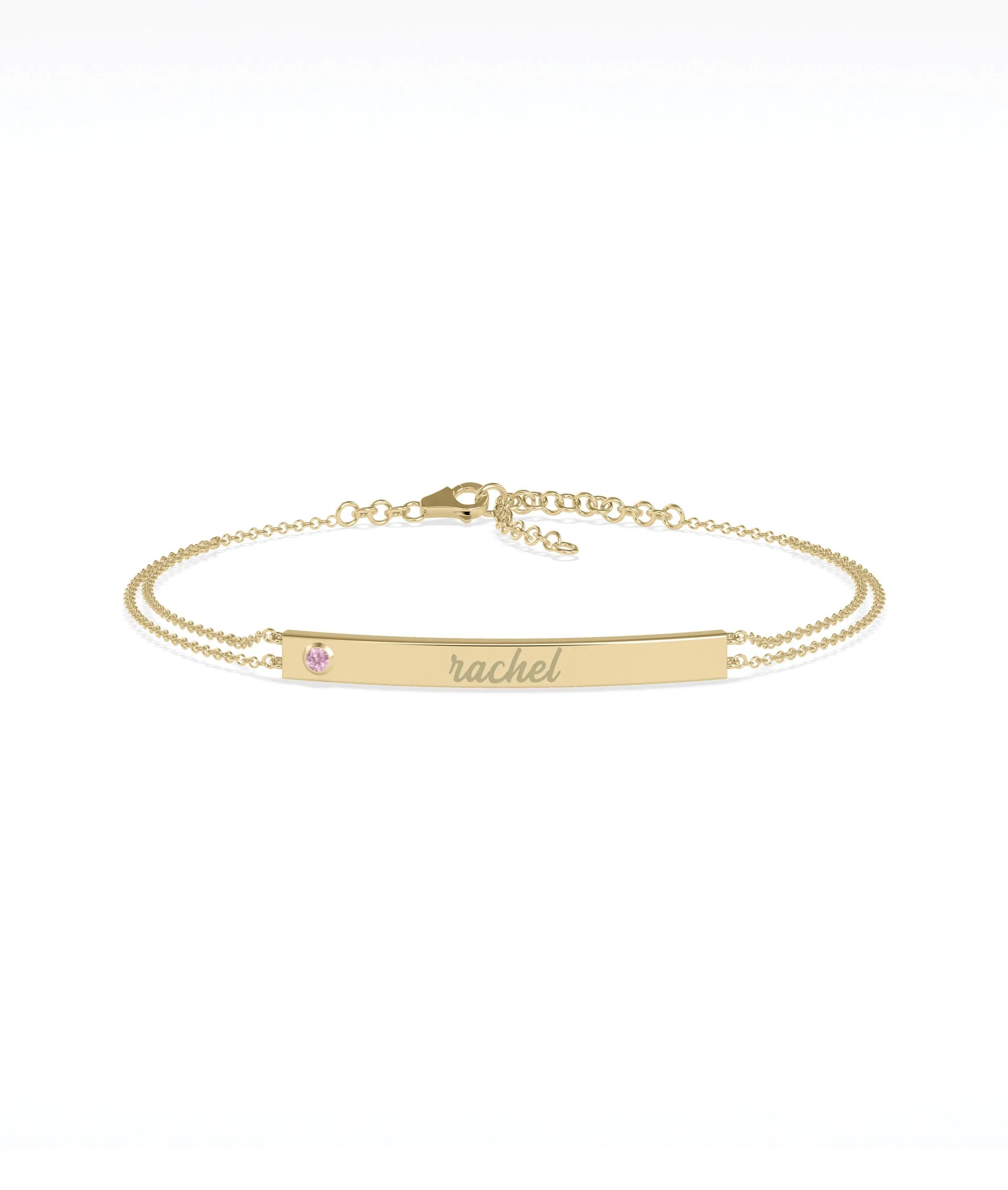 Birthstone Name Plate Bracelet - 79e | Everyday 14K Gold Jewelry
