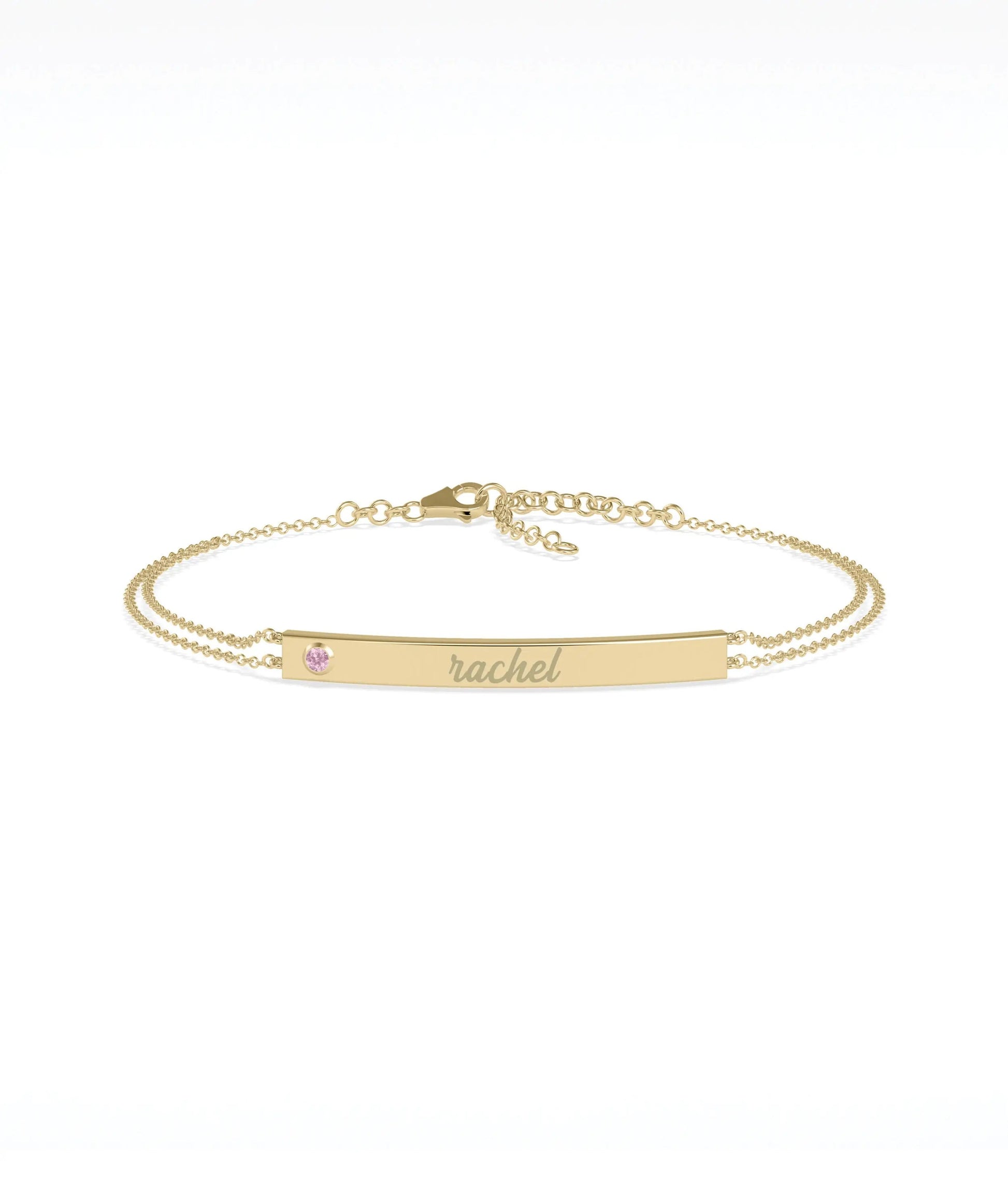 Birthstone Name Plate Bracelet - 79e | Everyday 14K Gold Jewelry