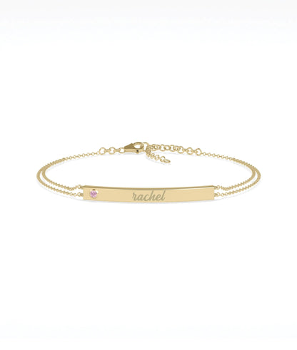 Birthstone Name Plate Bracelet - 79e | Everyday 14K Gold Jewelry
