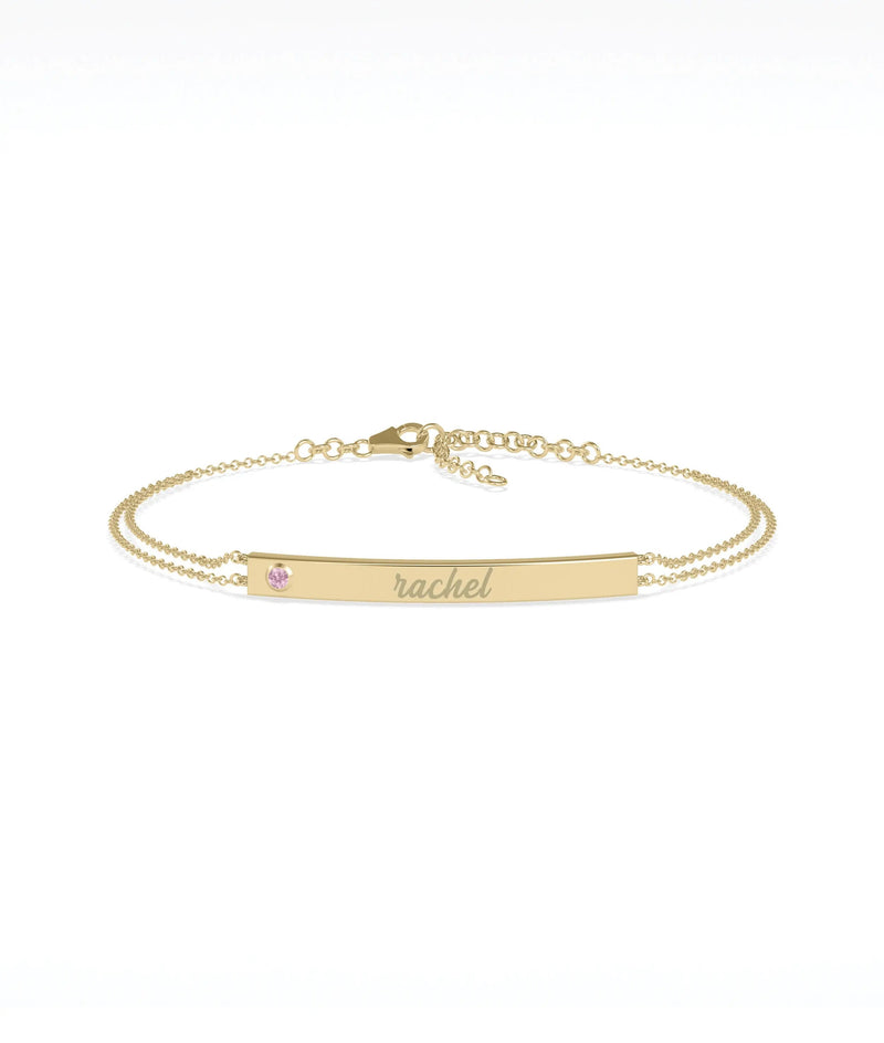 Birthstone Name Plate Bracelet - 79e | Everyday 14K Gold Jewelry