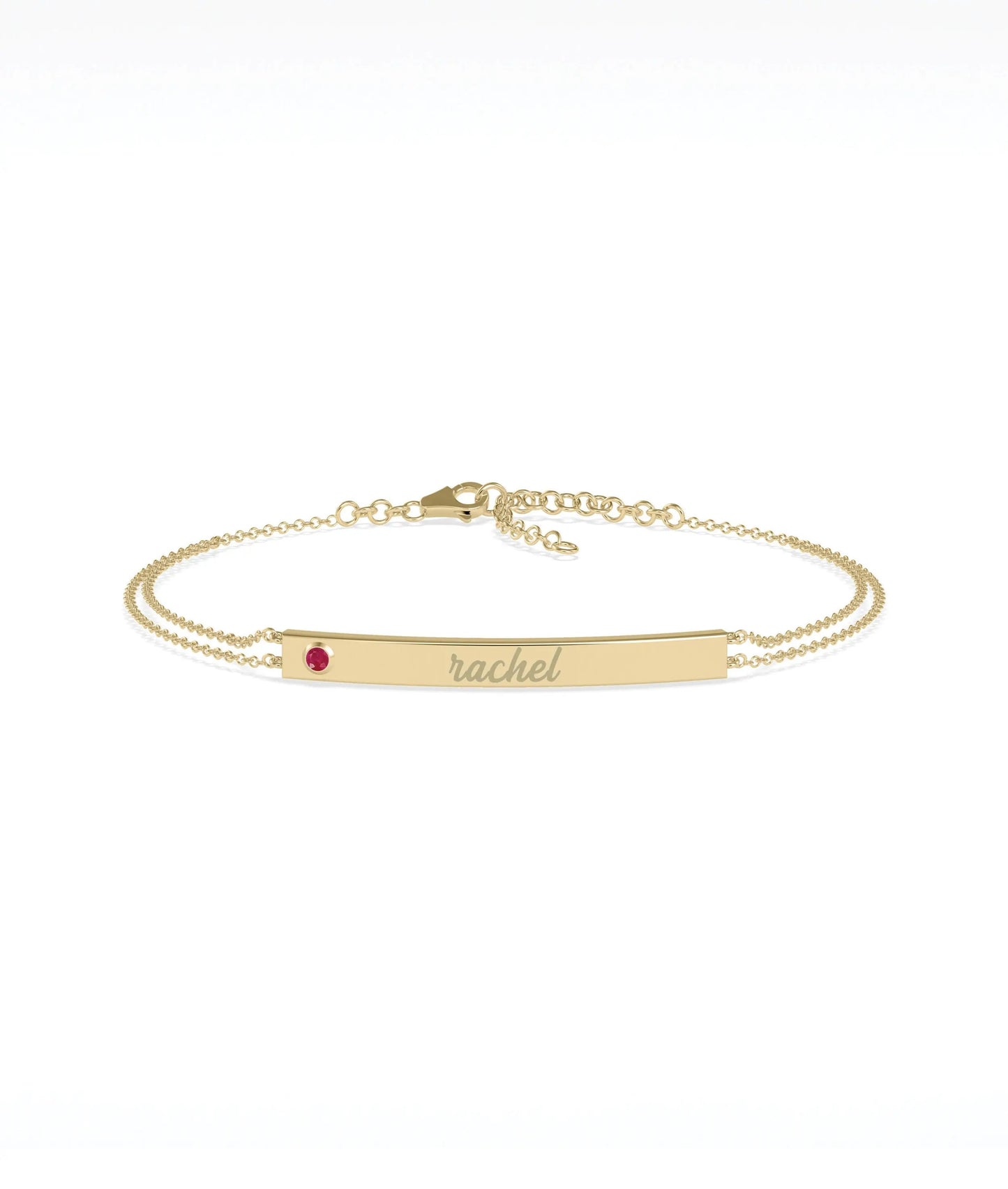 Birthstone Name Plate Bracelet - 79e | Everyday 14K Gold Jewelry