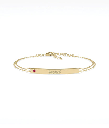 Birthstone Name Plate Bracelet - 79e | Everyday 14K Gold Jewelry