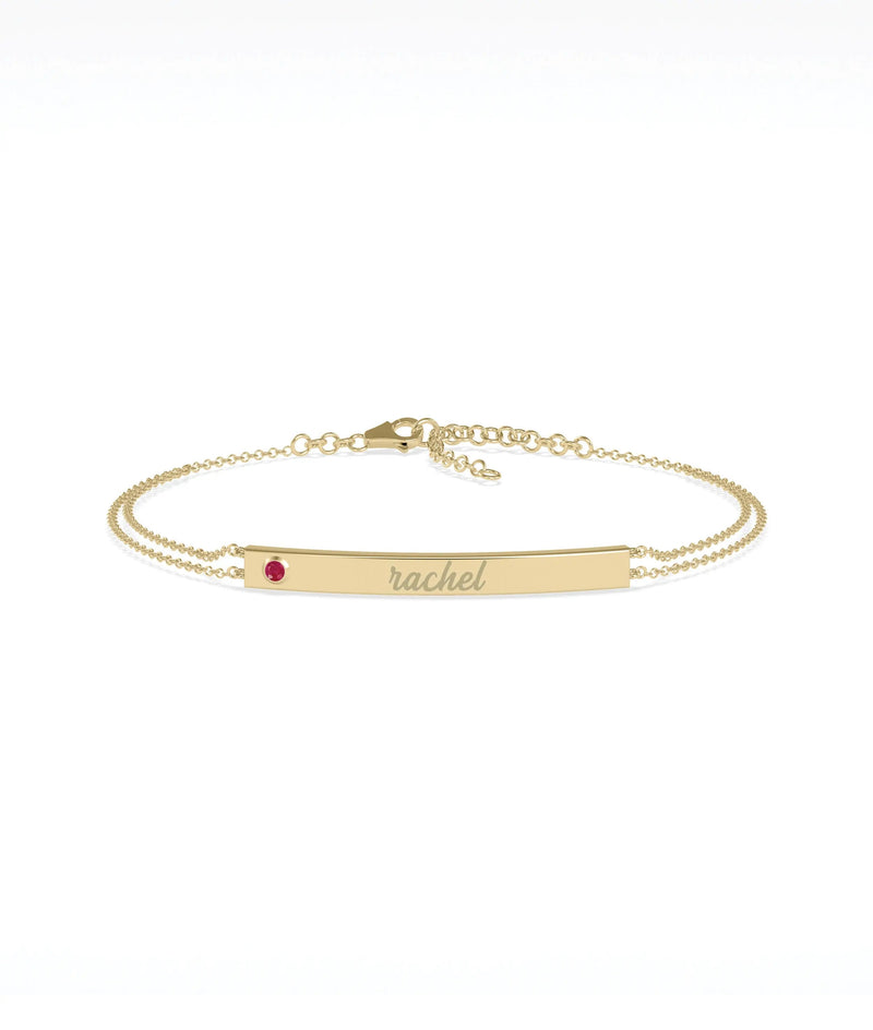 Birthstone Name Plate Bracelet - 79e | Everyday 14K Gold Jewelry