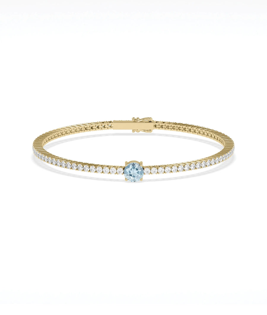 Solitaire Birthstone Diamond Tennis Bracelet - 79e | Everyday 14K Gold Jewelry